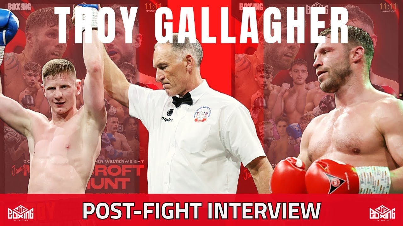 "HE'S LIKE A FATHER FIGURE" Troy Gallagher pays tribute to coach Bob Howard | Post-Fight Interview background