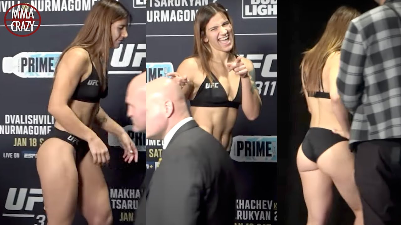 Ailin Perez MOCKS herself during UFC 311 Weigh in