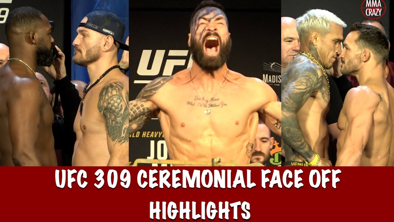 UFC 309 Ceremonial FINAL Face off Highlights background