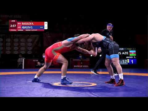 GOLD FS - 86 kg: A. RASULOV (RUS) v. O. ABASOV (AZE) background