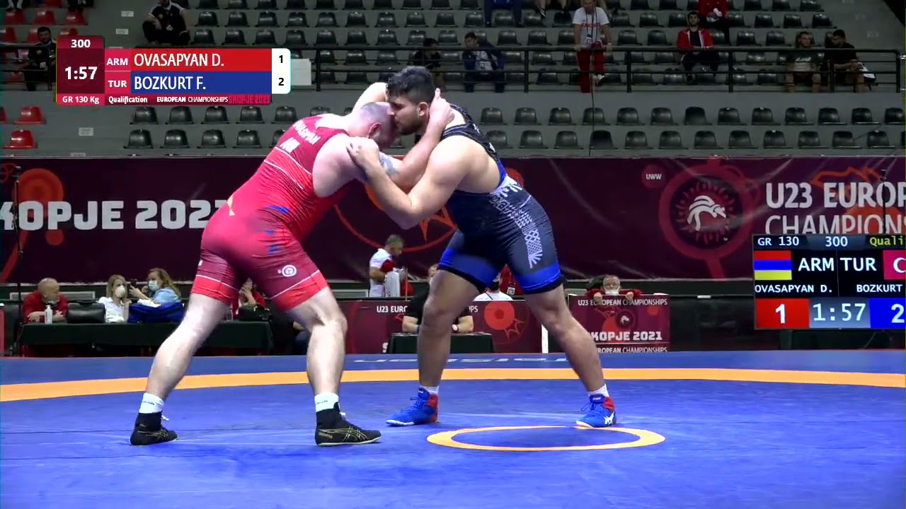 Qual. GR - 130 kg: D. OVASAPYAN (ARM) v. F. BOZKURT (TUR) background