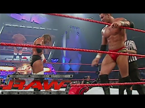 Randy Orton & Triple H vs Chris Benoit (Randy Orton's Last Match with Evolution) RAW Aug 09,2004