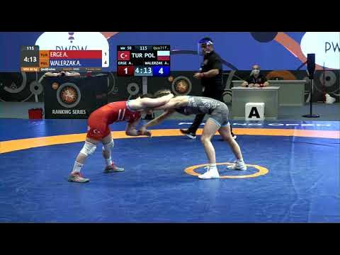 Qual. WW - 50 kg: A. ERGE (TUR) v. A. WALERZAK (POL) background