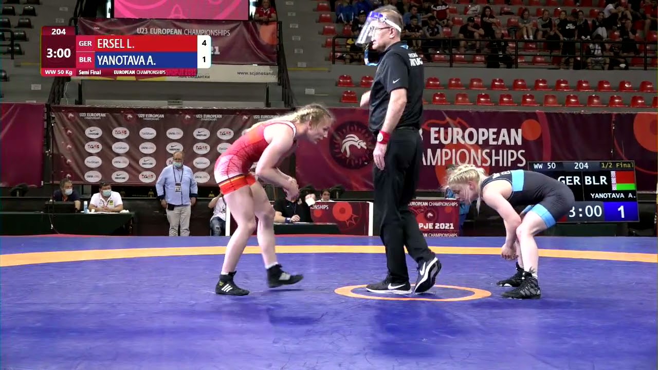 1/2 WW - 50 kg: L. ERSEL (GER) v. A. YANOTAVA (BLR) backdrop