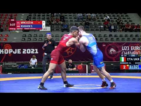 1/8 GR - 87 kg: M. MINGUZZI (ITA) v. D. KIIASHOK (UKR) background