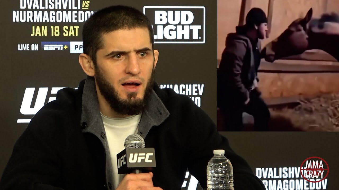 Islam Makhachev Reacts to Viral Horse video background