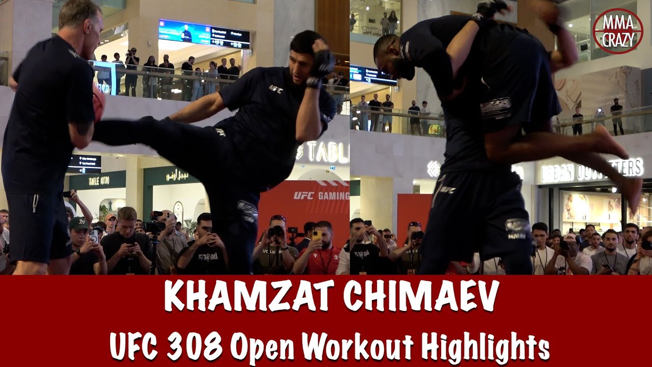 UFC 308: Khamzat Chimaev Open Workout Highlights background