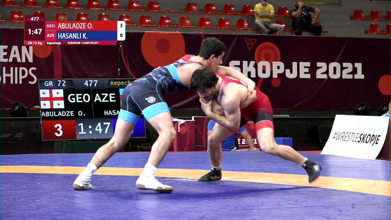 Repechage GR - 72 kg: O. ABULADZE (GEO) v. K. HASANLI (AZE) background