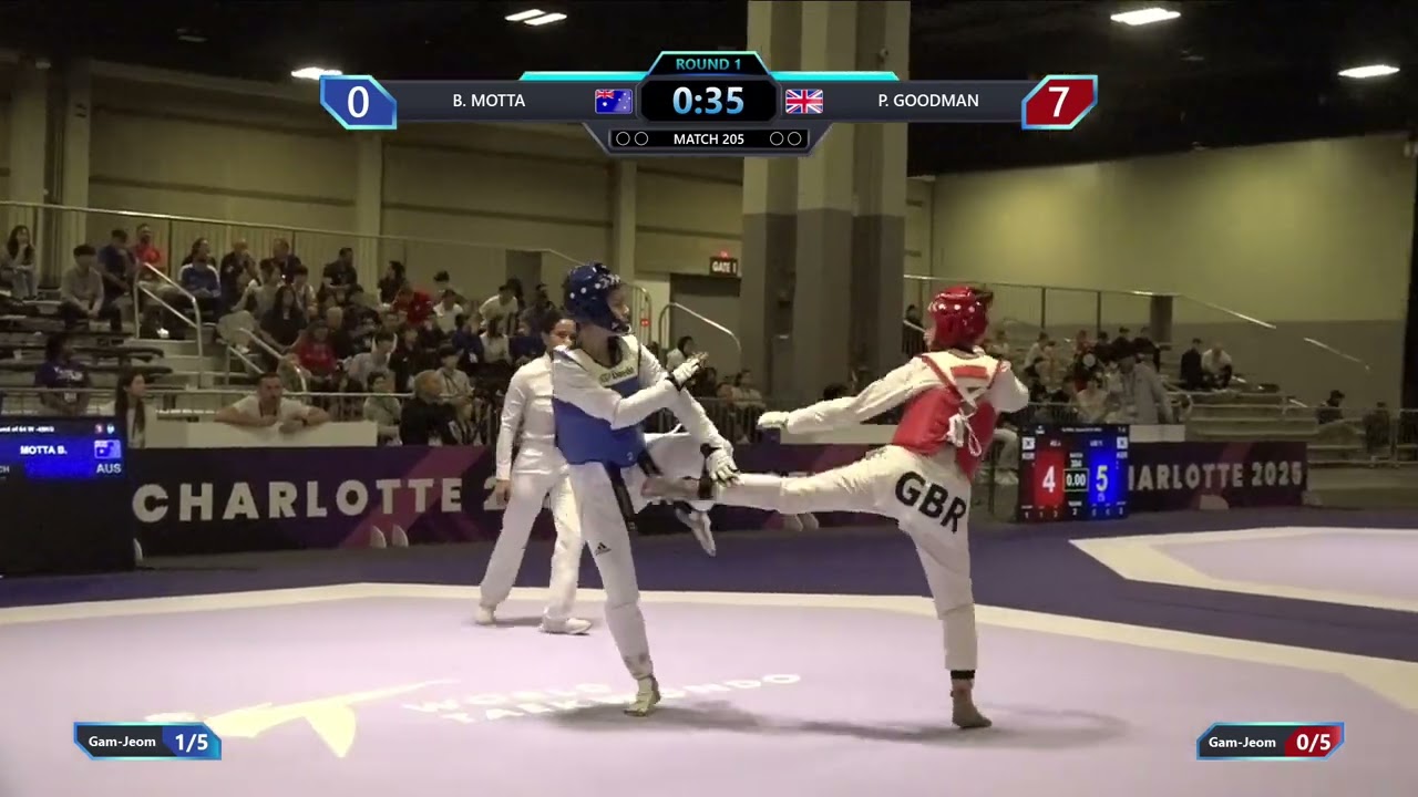 205 Round of 64 W 49kg AUS B MOTTA GBR P GOODMAN PGM background