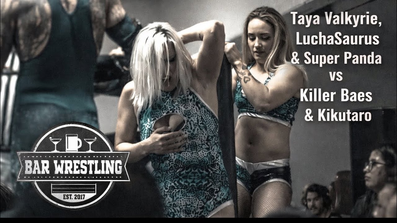Taya Valkyrie, LuchaSaurus & Super Panda vs Killer Baes & Kikutaro | Intergender Tag | Bar Wrestling background