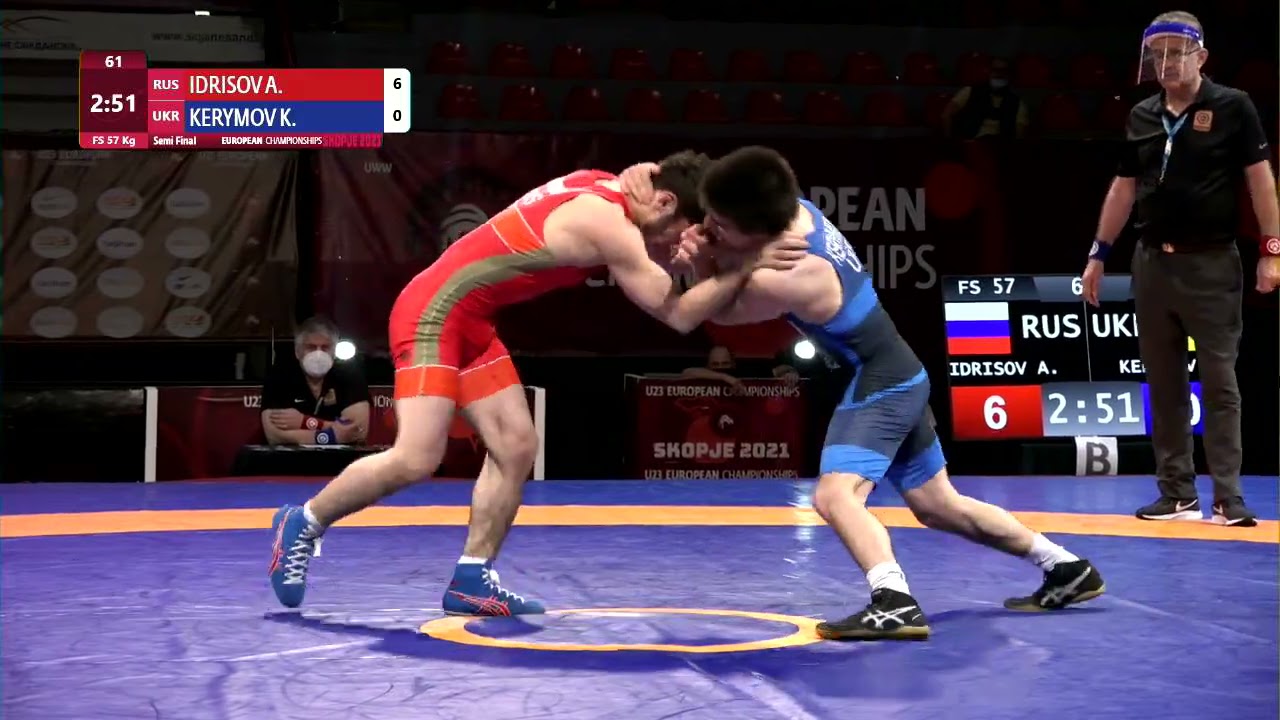 1/2 FS - 57 kg: A. IDRISOV (RUS) v. K. KERYMOV (UKR)