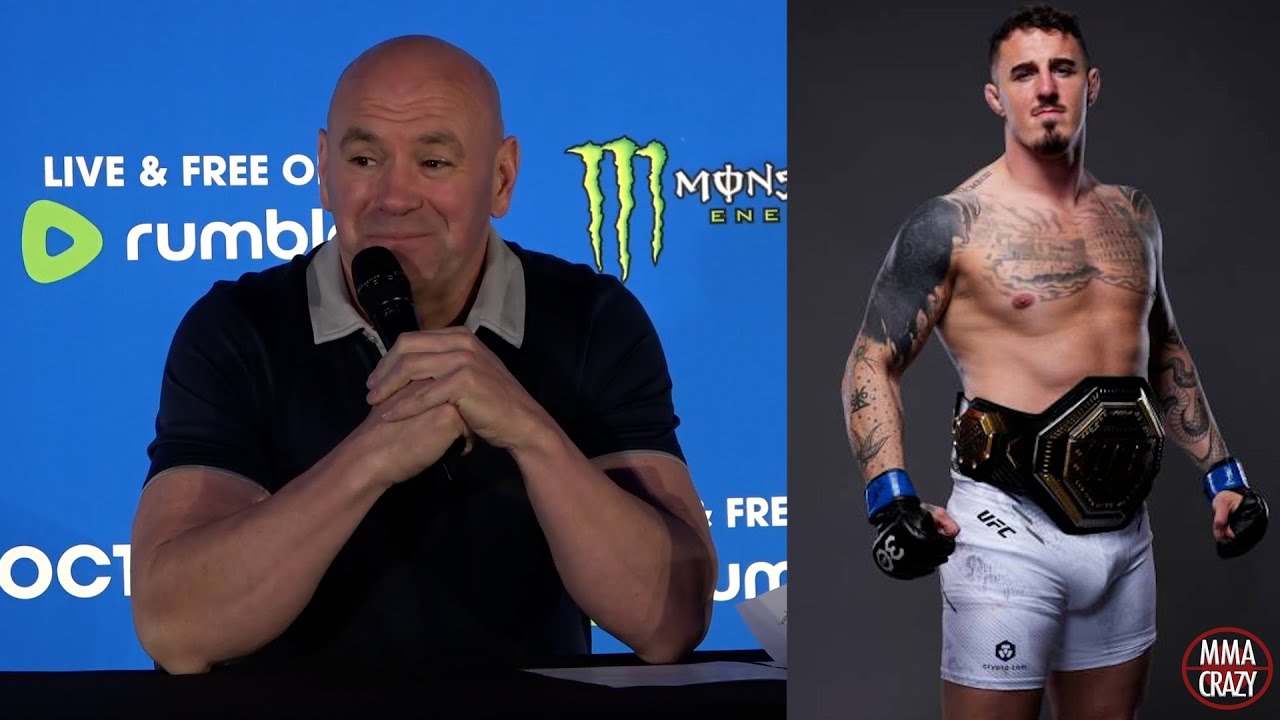 Dana White predicts Jon Jones vs Stipe Miocic winner fights Tom Aspinall background