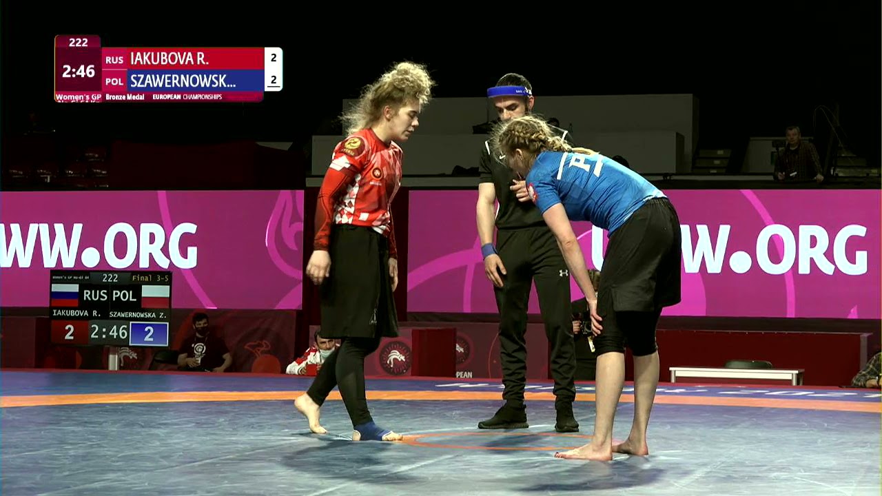 BRONZE Women's GP No-Gi - 64 kg: R. IAKUBOVA (RUS) v. Z. SZAWERNOWSKA (POL) background