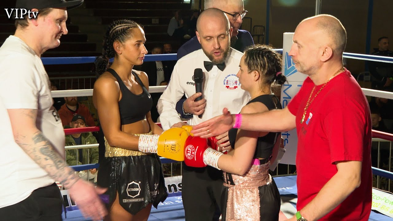 Jasmin Zapotoczna v Svitlana Vasylvska on VIP/Duffin & Maree Boxing show Wigan on Mar 18th 2023 background