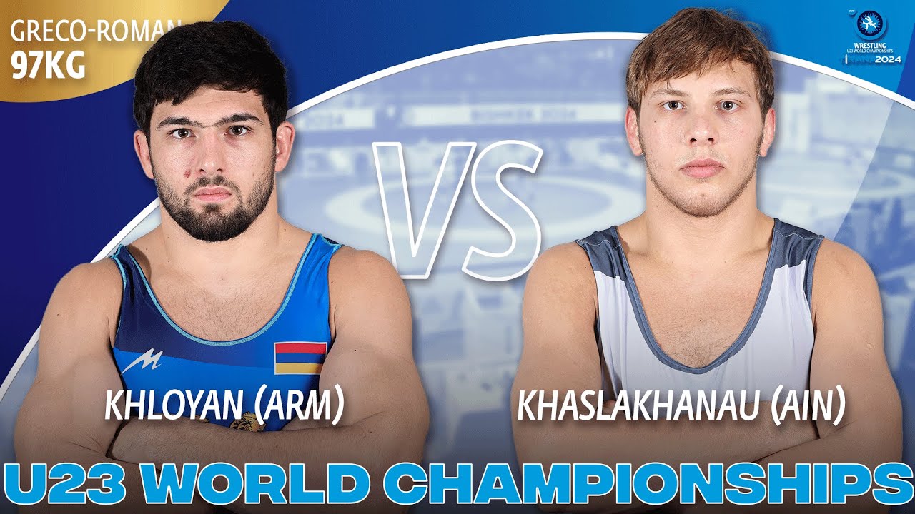 Hayk KHLOYAN (ARM) vs. Abubakar KHASLAKHANAU (AIN) | 2024 U23 World C'ships | Gold Medal | GR 97Kg background