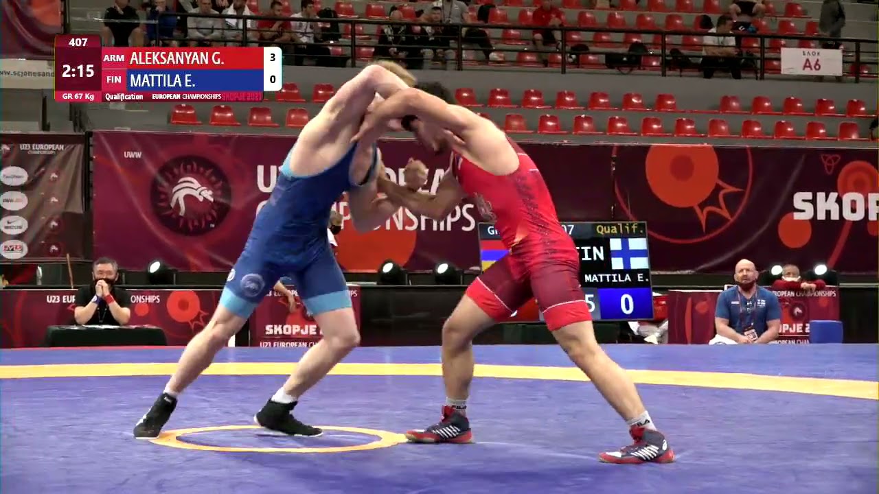 Qual. GR - 67 kg: G. ALEKSANYAN (ARM) v. E. MATTILA (FIN) background