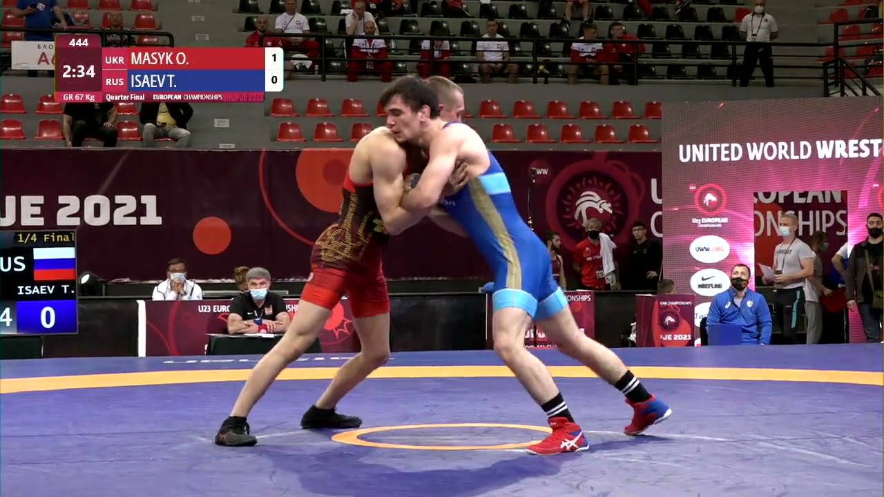 1/4 GR - 67 kg: O. MASYK (UKR) v. T. ISAEV (RUS)