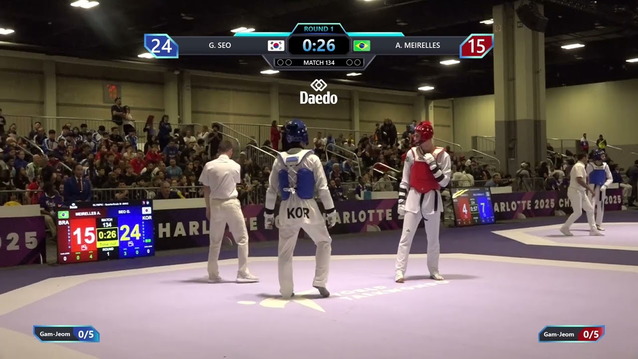 134 Quarterfinals M 80kg KOR G SEO BRA A MEIRELLES PGM