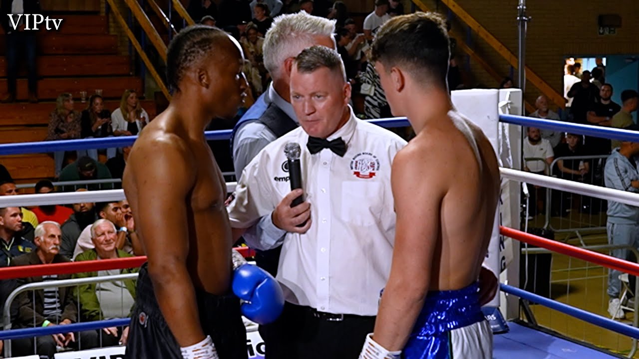Guy Kitching v Victor Edhaga at VIP's show at Wakefield's Lightwaves on July 22nd 2023. background