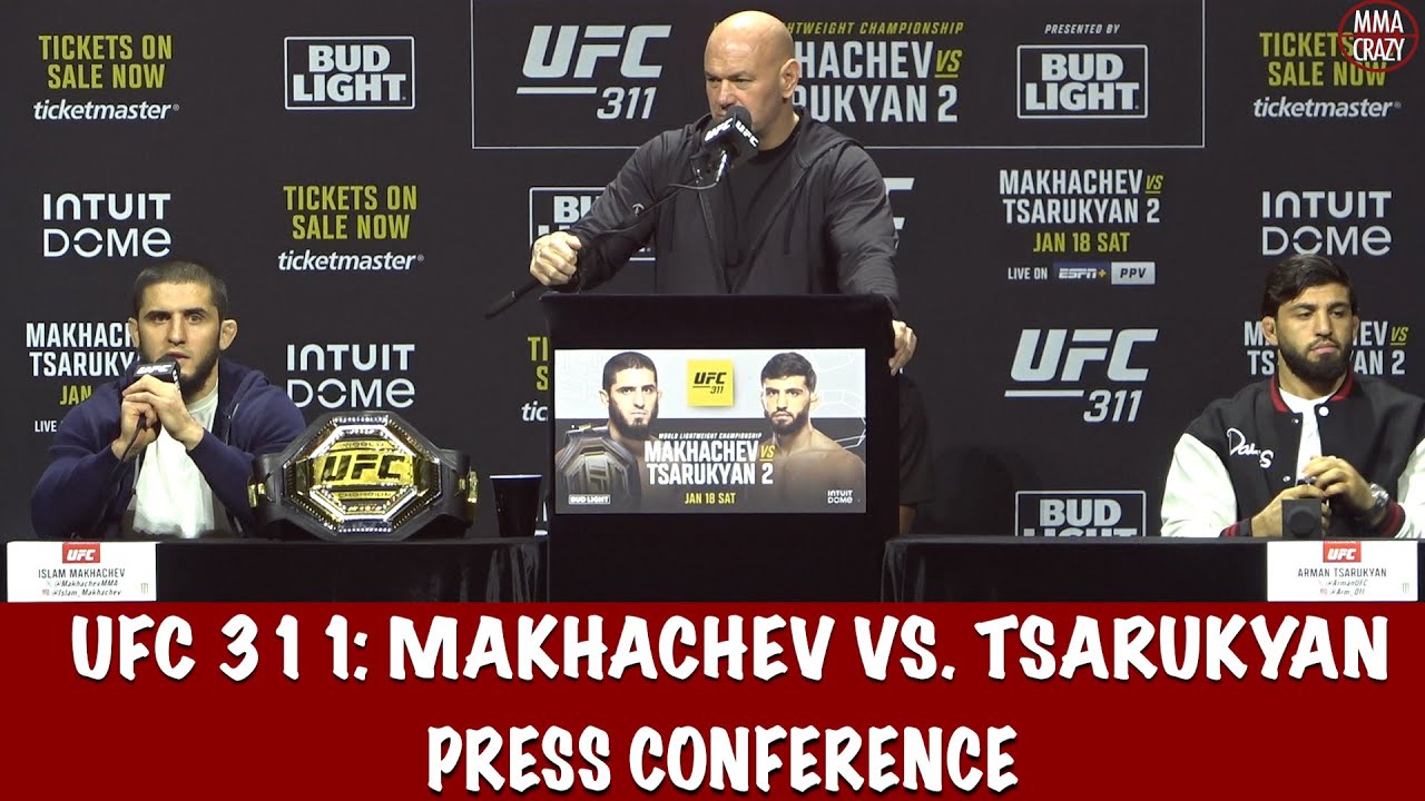 Full UFC 311 Press Conference: Islam Makhachev, Arman Tsarukyan, Dvalishvili, Umar Nurmagomedov background