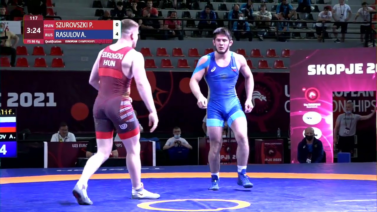 Qual. FS - 86 kg: P. SZUROVSZKI (HUN) v. A. RASULOV (RUS)