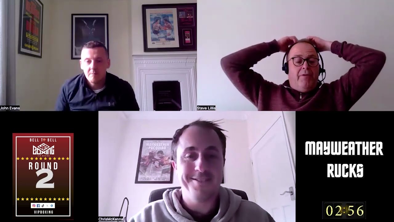Top boxing journalist Chris McKenna joins Steve and John for @VIPBoxingPromotions Bell 2 Bell E156 background