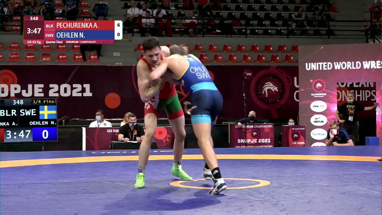 1/4 GR - 63 kg: A. PECHURENKA (BLR) v. N. OEHLEN (SWE)