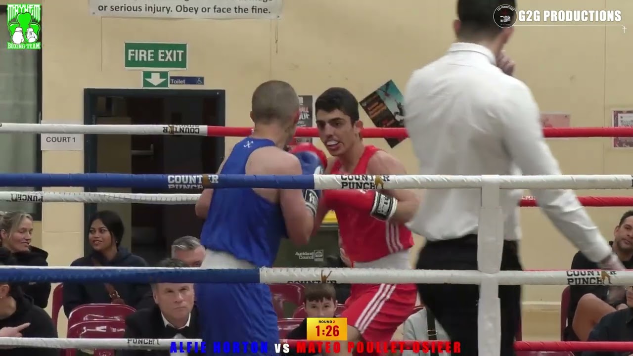 MAYHEM BOXING - ALFIE HORTON vs MATEO POULLET OSIEER | Amateur Boxing Match background