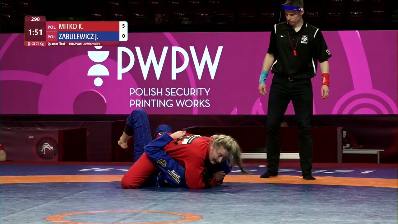1/4 Women's GP GI - 71 kg: K. MITKO (POL) v. J. ZABULEWICZ (POL) background