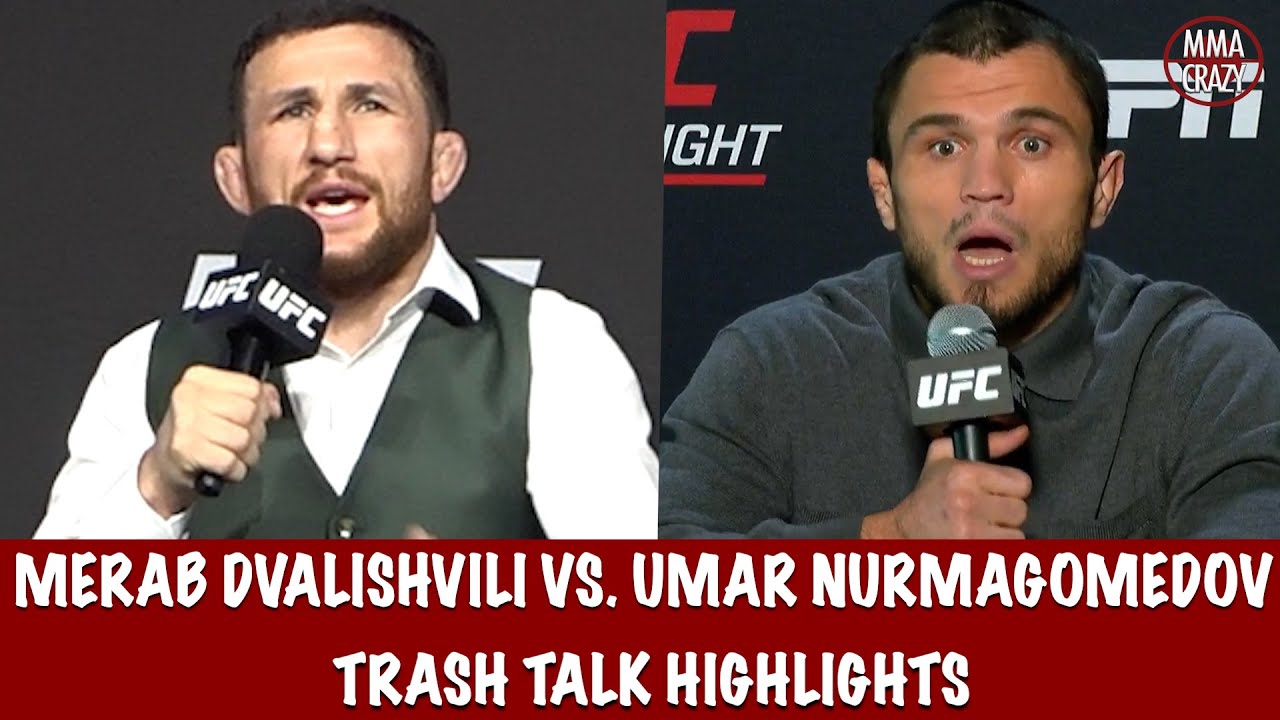 Merab Dvalishvili vs. Umar Nurmagomedov Trash Talk Highlights UFC 311 background