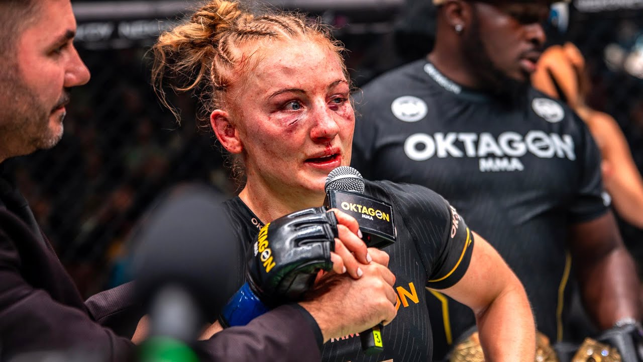 AND NEW!!! | Cecilie Bolander Post-Fight Interview | OKTAGON 65 background