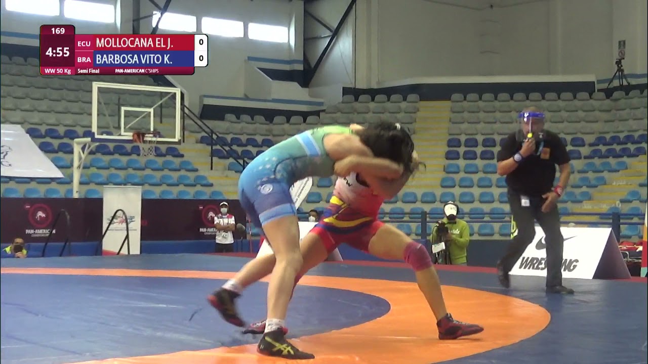1/2 WW - 50 kg: J. MOLLOCANA EL (ECU) v. K. BARBOSA VITO (BRA)