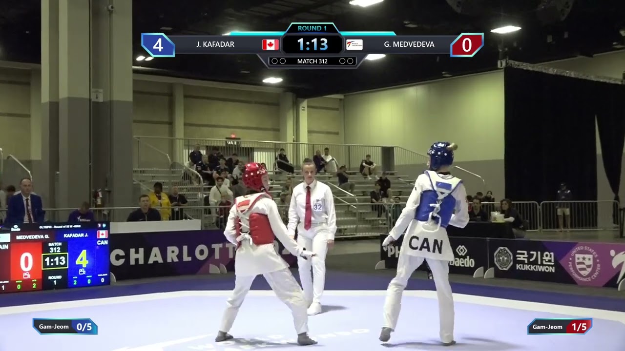 312 Round of 32 W 49kg CAN J KAFADAR AIN G MEDVEDEVA PGM background