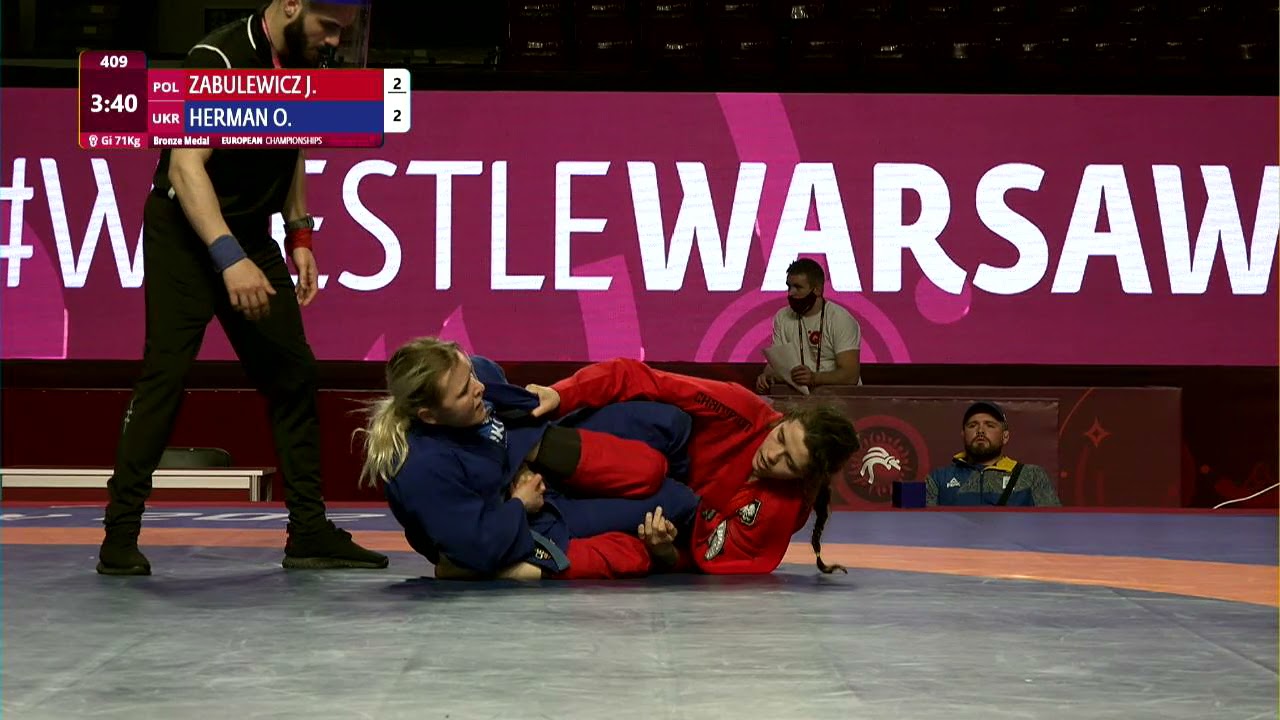 BRONZE Women's GP GI - 71 kg: J. ZABULEWICZ (POL) v. O. HERMAN (UKR) background