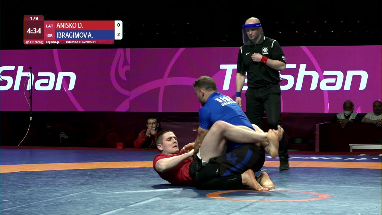 Repechage Men's GP No-Gi - 92 kg: D. ANISKO (LAT) v. A. IBRAGIMOV (ISR) background