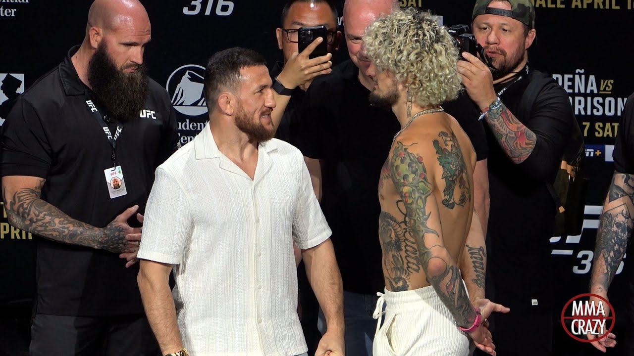 Merab Dvalishvilli vs Sean O’Malley 2 FACE OFF for UFC 316 background