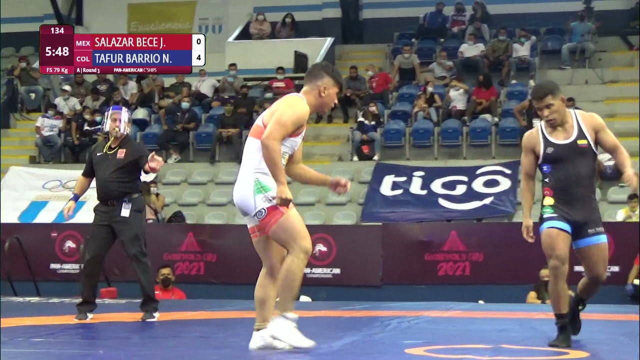 Round 3 FS - 79 kg: J. SALAZAR BECE (MEX) v. N. TAFUR BARRIO (COL) background