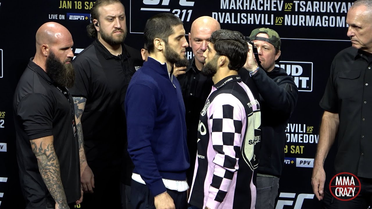 Islam Makhachev & Arman Tsarukyan 2 Press Conference Face Off | UFC 311