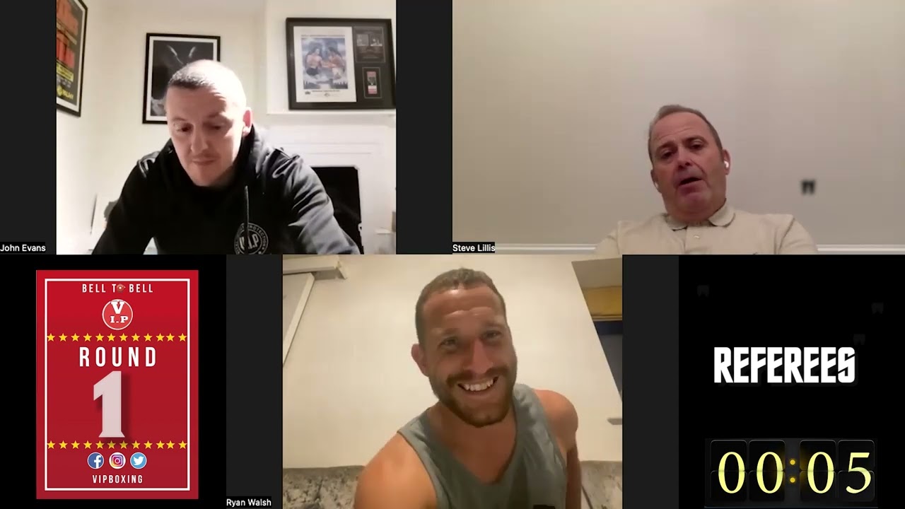 KNOCKOUT guest Ryan Walsh joins Steve and John for VIP Boxing Bell 2 Bell, Ep131 background