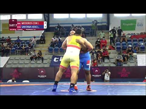Round 2 GR - 130 kg: I. MEDEIROS CON (BRA) v. L. SANTANA HERE (DOM) background