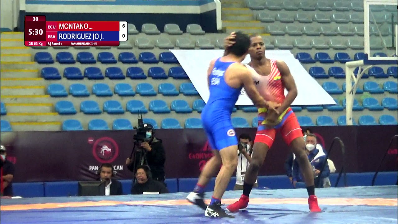 Round 1 GR - 63 kg: A. MONTANO ARRO (ECU) v. J. RODRIGUEZ JO (ESA) background