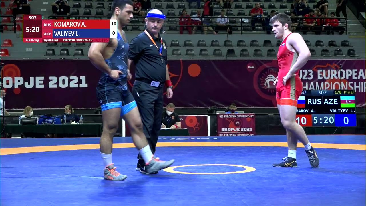 1/8 GR - 87 kg: A. KOMAROV (RUS) v. L. VALIYEV (AZE) background