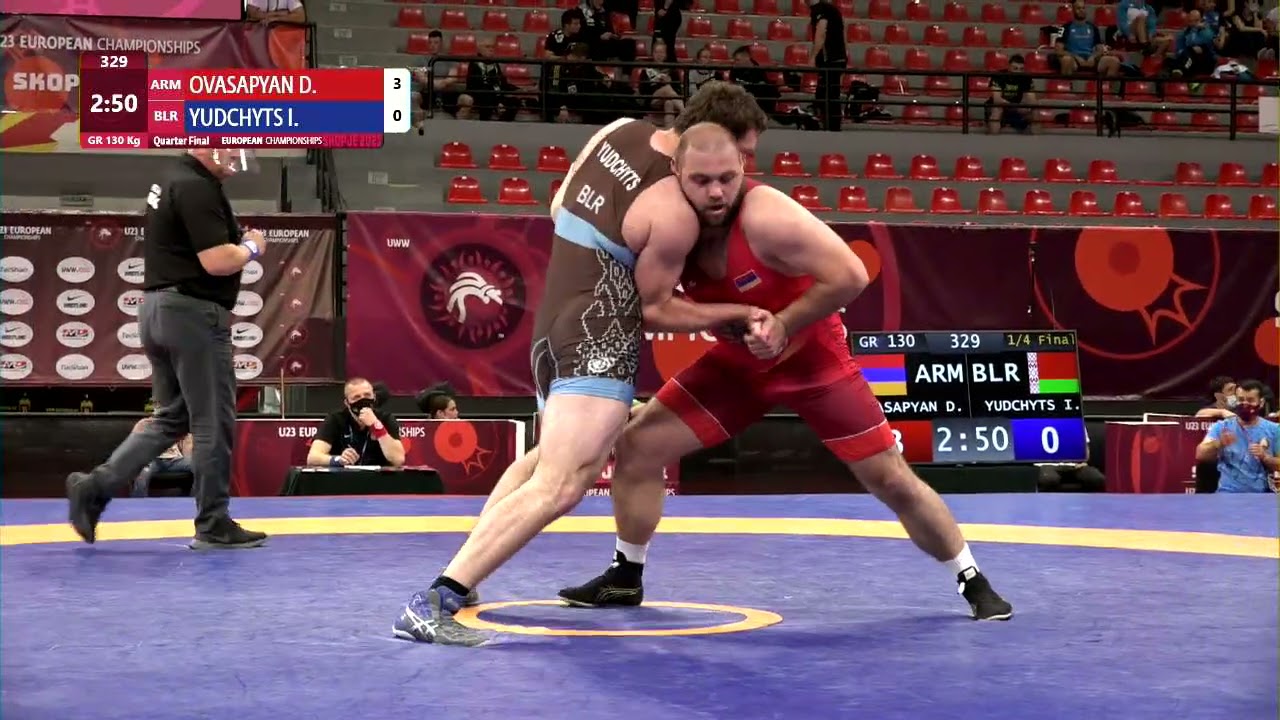 1/4 GR - 130 kg: D. OVASAPYAN (ARM) v. I. YUDCHYTS (BLR)