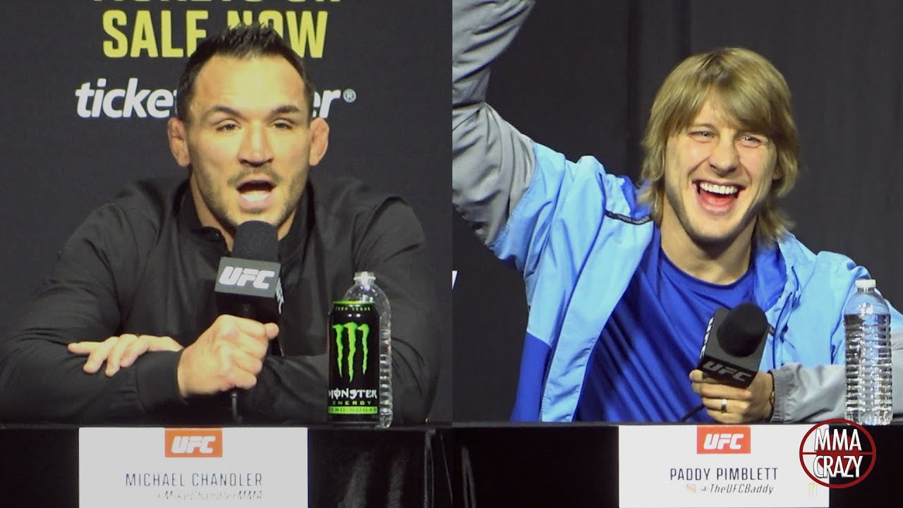 Michael Chandler vs. Paddy Pimblett First Press Conference Highlights UFC 314 background