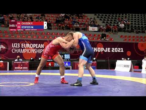 1/8 GR - 97 kg: P. CHUDZIK (POL) v. M. IOSIFIDIS (GRE) backdrop