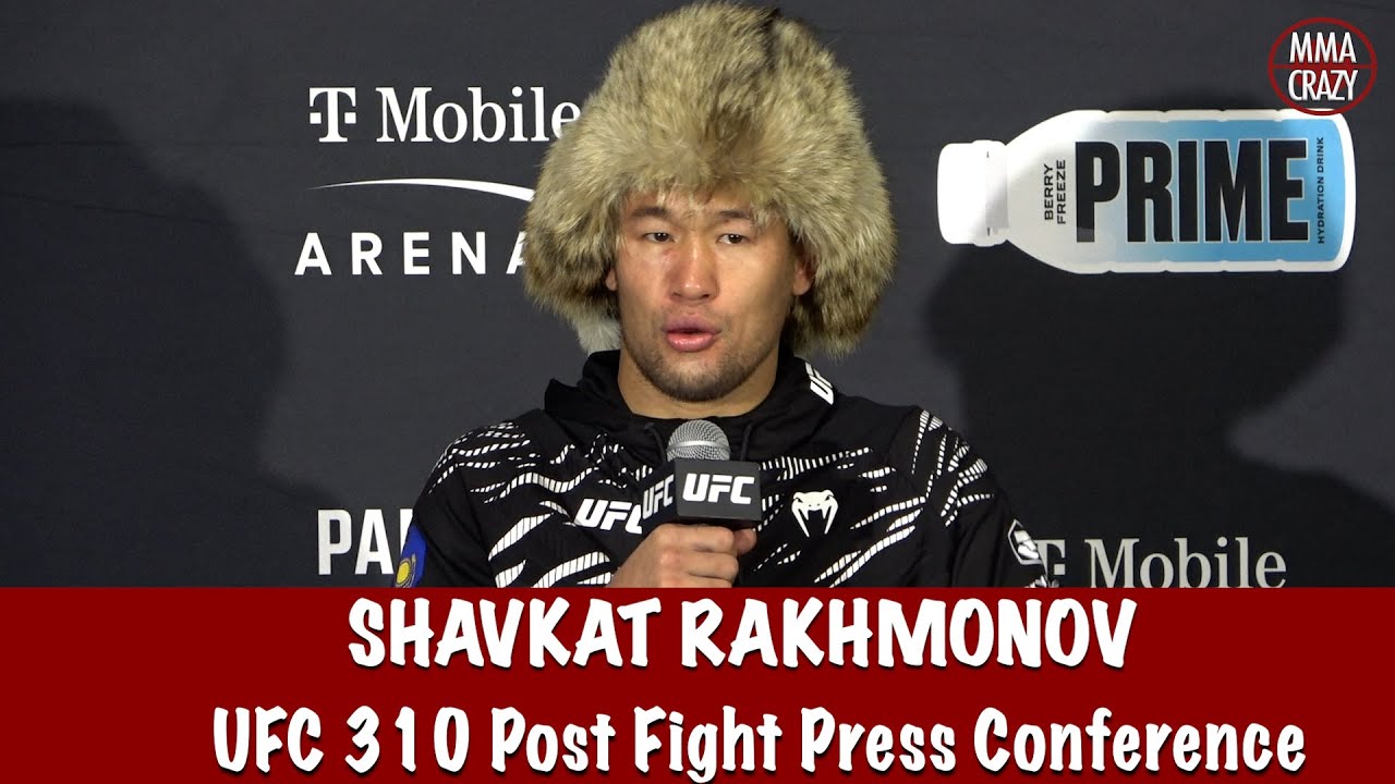 Shavkat Rakhmonov reacts to Ian Garry win & Belal Muhammad face Off at UFC 310 background