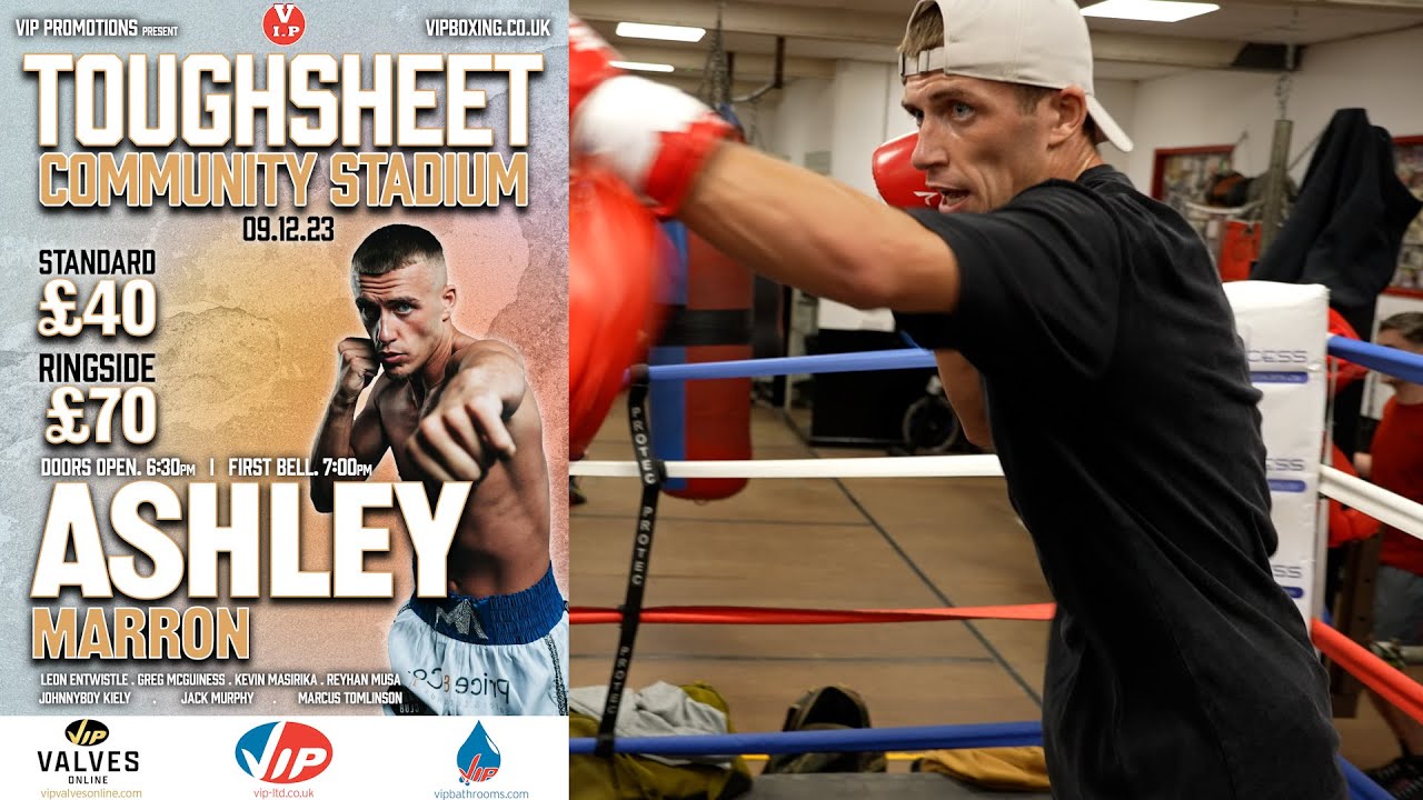 VIP's busiest fighter of 2023 Ashley Marron is out for fight No5 & his 1st 6 rounder in Bolton background