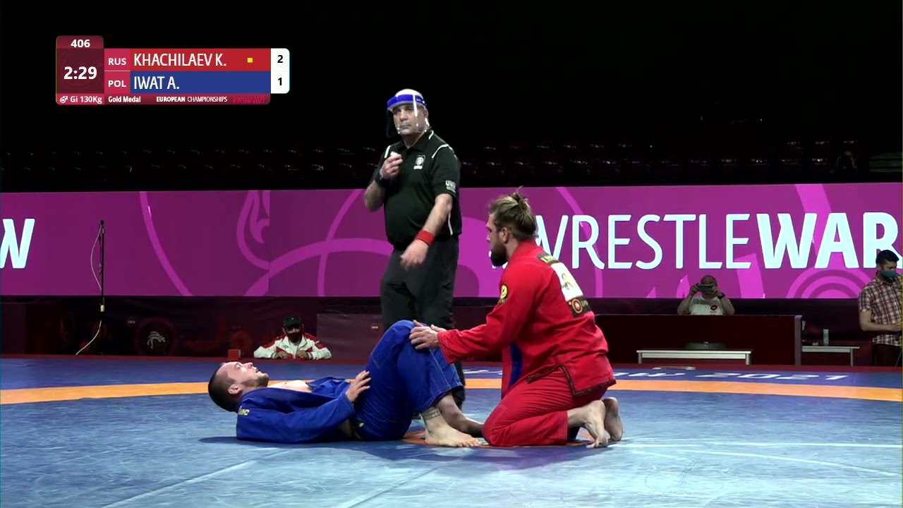 GOLD Men's GP Gi - 130 kg: K. KHACHILAEV (RUS) v. A. IWAT (POL) background