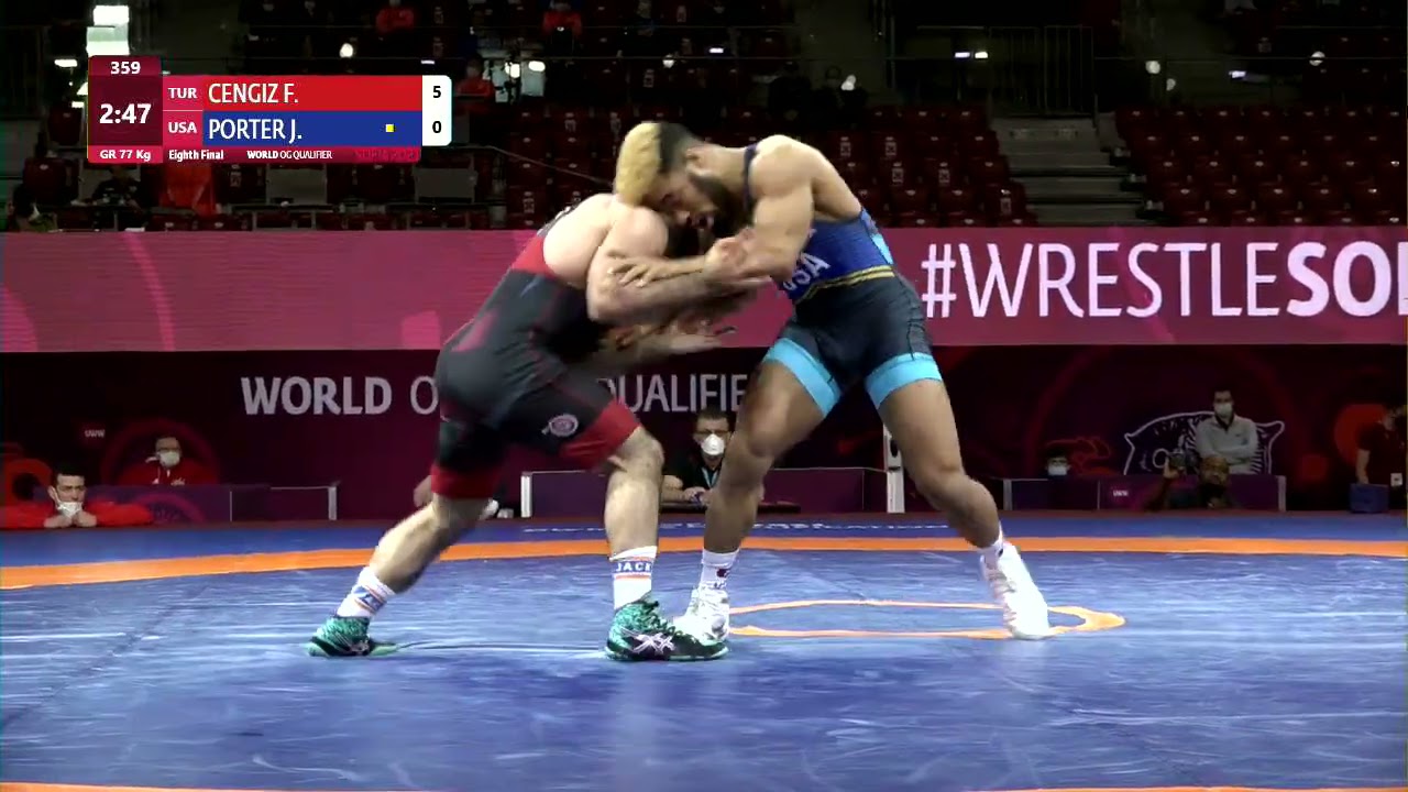 1/8 GR - 77 kg: F. CENGIZ (TUR) v. J. PORTER (USA)