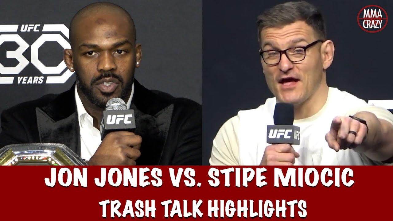 Jon Jones vs. Stipe Miocic Trash Talk Highlights UFC 309 background